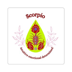 Schorpioen sterrenbeeld sticker, intuïtief emotioneel vastberaden laptop Kindle sticker, astrologie cadeau, horoscoop teken, waterfles vinyl sticker,
