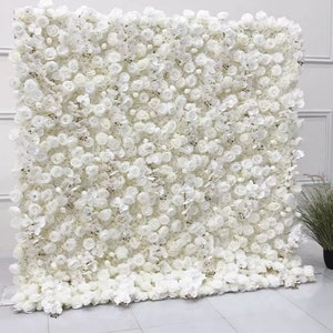 8x8 White Flower Wall Floral Large Backdrop Wedding Bridal Baby Engagement Shower Party Decor- Ready for set up