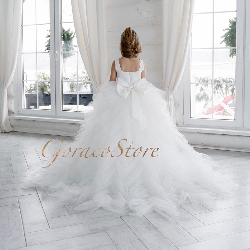 White Flower Girl Dress GACH248