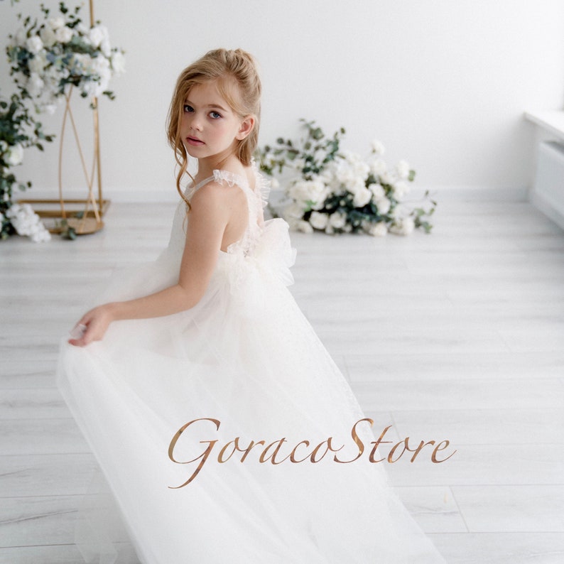 Flower Girl Dress Lace Tulle, Flower Girl Dress Satin, White Flower