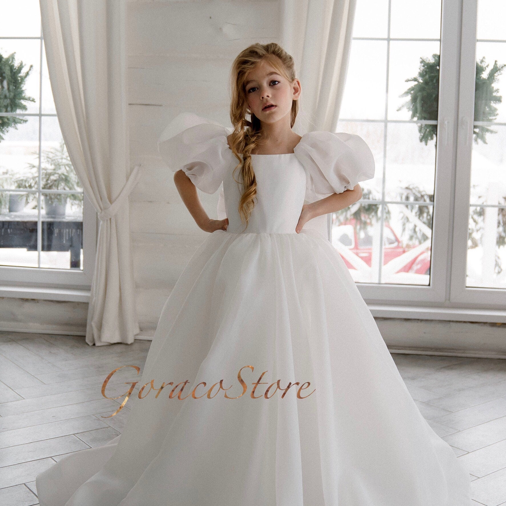 2023 Lace White Flower Girl Dresses Ball Gown Lace Long Sleeves Vintage  Little Girl Peageant Dress Gowns ZJ422 From 101,24 € | DHgate