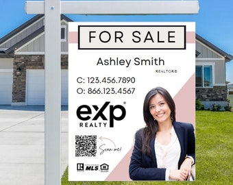 Real Estate Yard Sign, For Sale Sign, Custom Sign, Modern For Sale Yard Sign, Real Estate Market, Canva Template, Realtor Marketing