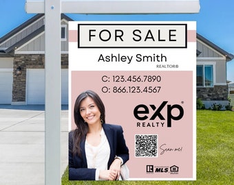 Real Estate Yard Sign, For Sale Sign, Custom Sign, Modern For Sale Yard Sign, Real Estate Market, Canva Template, Realtor Marketing