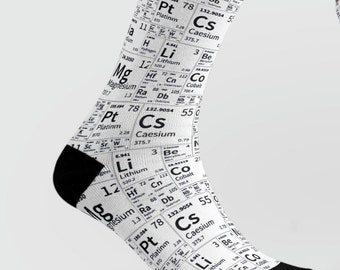 Chemist Socks, Science Gifts, Chemistry Socks, Gift for Teacher Socks, Nerd Socks,  Gift for Chemist, Science Teacher Gift, Scientist Gift