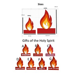 Felt Pentecost Flame: Gifts of the Spirit Religious Decor - Etsy