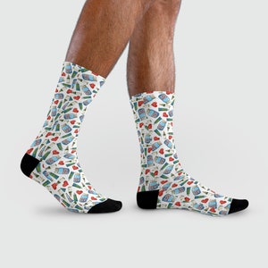 Nurses and Doctors Socks | Cotton Blend Socks with Medicine and Heart Designs for Healthcare Heroes