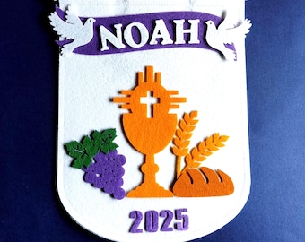 First Communion Banner | Assembled | Personalized Religious Celebration Decor