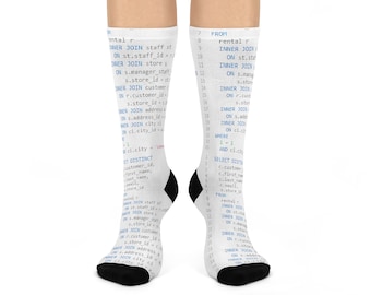 Programmer Gift, SQL Sentence Socks, Software Developer Socks, IT Engineer Socks, Computer Socks, Gift for Software Engineer, Tech Gift