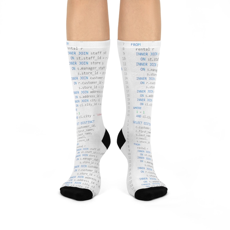 Programmer Gift, SQL Sentence Socks, Software Developer Socks, IT Engineer Socks, Computer Socks, Gift for Software Engineer, Tech Gift image 1