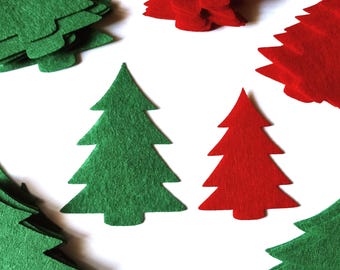 Felt Die Cut Christmas Tree Felt Craft Supplies Christmas Tree Sewing Craft Projects Felt Crown Decor | 3 Sizes | 16 Colours