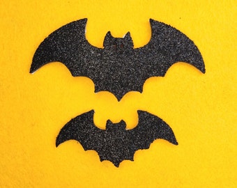 Adhesive Bat Glitter Die Cut Halloween Craft Supplies Bat Craft Projects Die Cut Bat Sticker Ornament Pattern 2 Sizes Black Bat