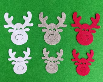 Die Cut Felt Reindeer Felt Craft Supplies Reindeer Sewing Craft Projects Elk Shape Felt Christmas Decor | 2 Sizes | 16 Colours