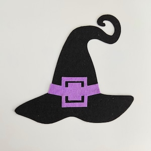 Felt Witch Hat Die Cut Halloween Craft Supplies Witch Hat Shape for Sewing and Craft Projects Felt Ornament Pattern | 4 Sizes | 16 Colours