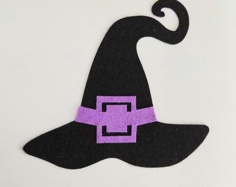 Felt Witch Hat Die Cut Halloween Craft Supplies Witch Hat Shape for Sewing and Craft Projects Felt Ornament Pattern | 4 Sizes | 16 Colours