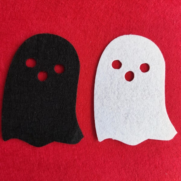 Die Cut Felt Ghosts Felt Craft Supplies Ghosts for Sewing Craft Projects Felt Ornament Pattern Wreath Decor Felt Applique  9cm x 6,5cm x 1mm