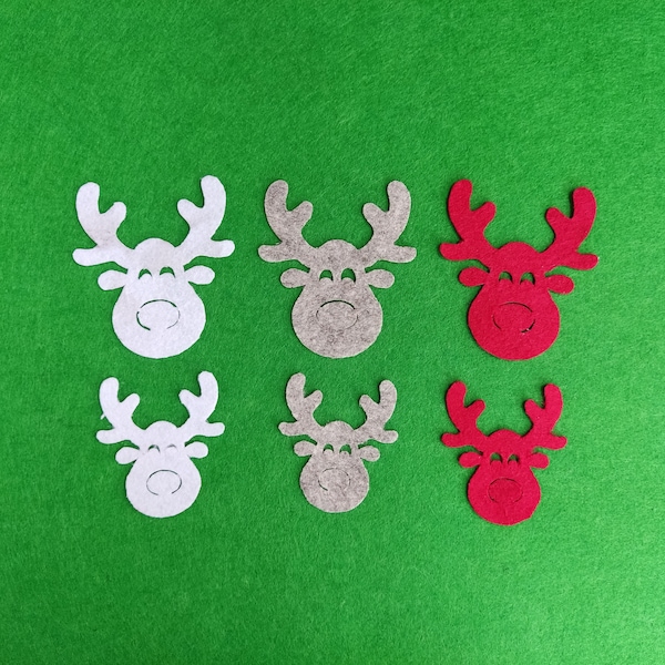 Die Cut Felt Reindeer Felt Craft Supplies Reindeer Sewing Craft Projects Elk Shape Felt Christmas Decor | 2 Sizes | 16 Colours