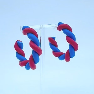 College Football Earring | Football | Go Rebs | Dangle Earrings | Red and Blue Earrings |