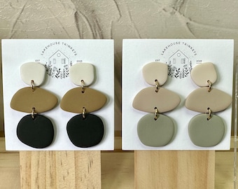 Minimalist Polymer Clay Dangle Earrings: Lightweight Statement Jewelry