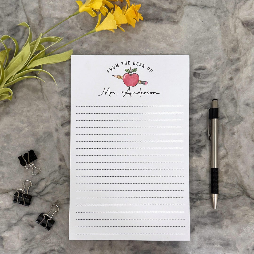 Personalized Half-sheet Teacher Notepad – 50 Tear-off Pages | Custom ...