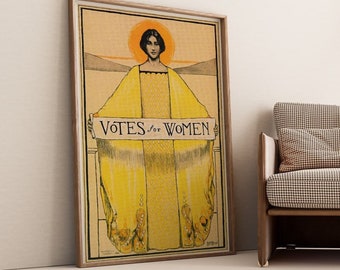 Feministisches Poster, Vintage Feminismus Kunst, "Votes for Women", Frauenwahlrecht, Gleichstellung der Geschlechter, Frauenrechte Poster, HOCHWERTIGER DRUCK