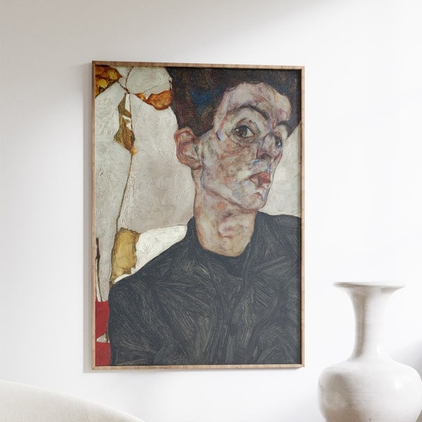 Egon Schiele Self Portrait | Egon Schiele Print | Egon Painting reproduction | HIGH QUALITY PRINT | Egon Schiele Famous Artwork