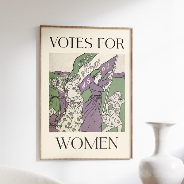 Votes for Women Print, Vintage Feminist Poster, Women's suffrage, Feminism Art, Women Rights Art, Vintage Gallery Wall, HIGH QUALITY PRINT