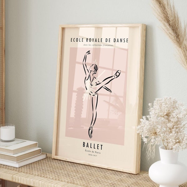 Ballerine Print, Affiche de ballet, Ballet Royal de Paris, IMPRESSION DE HAUTE QUALITÉ, Illustration de ballet, Affiche de ballet vintage, Ballet Wall Art