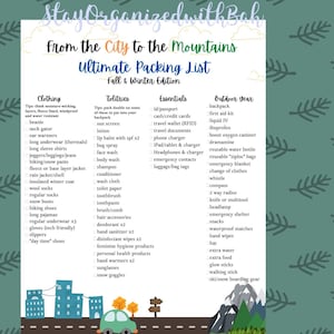 From the City to the Mountains Ultimate Packing List