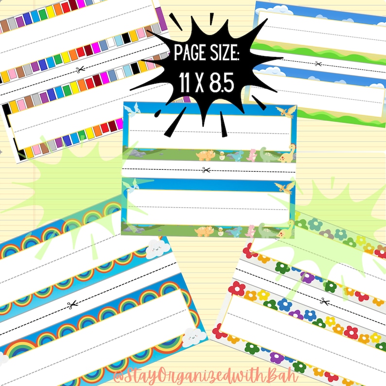 Printable Classroom Desk Name Tags | Instant Download | Back to School Blank Desk Name Plates - Etsy