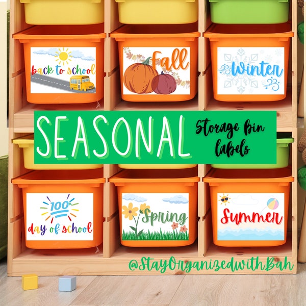 Back to School Organization Storage Bin Labels