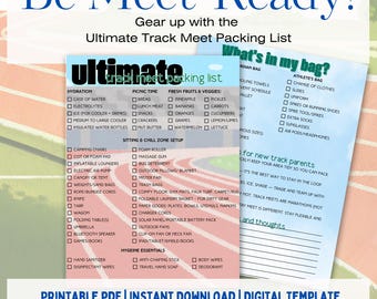 Ultimate Track Meet Packing List | Printable for AAU, Club & School Track Parents, Guardians, Coaches | ADHD Friendly | To Do List