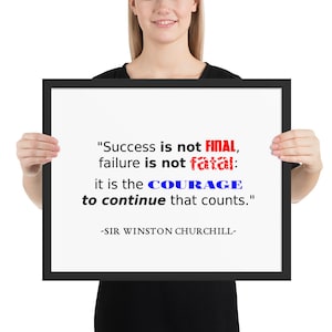 Inspirational Quote | Wall Art | Poster | Famous Quotes | Winston Churchill