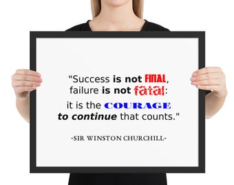 Inspirational Quote | Wall Art | Poster | Famous Quotes | Winston Churchill