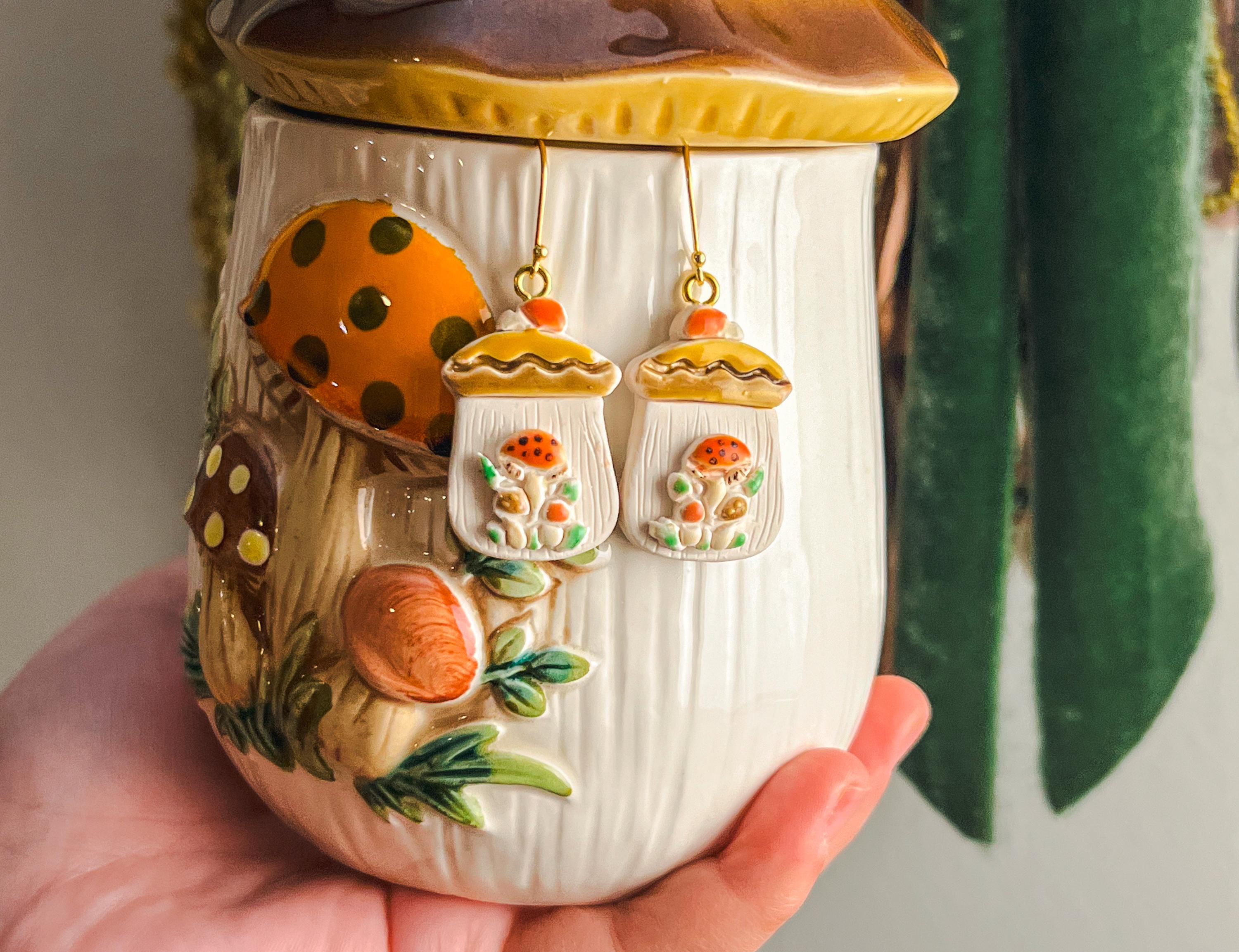 SEARS】シアーズ きのこキャニスター セット ヴィンテージ 陶器 70年代 SEARS】シアーズ きのこキャニスター セット ヴィンテージ 陶器 70年代