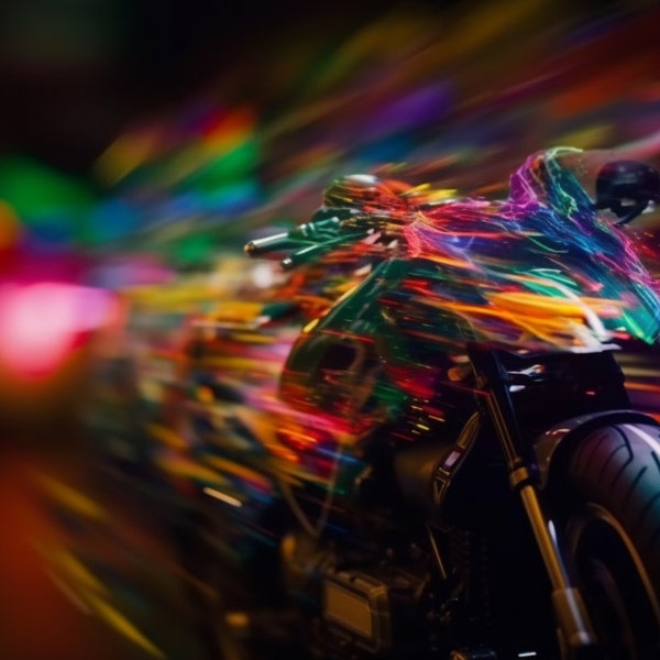 Kinetic Light Motorcycle Traffic Abstract Zoom Backdrop