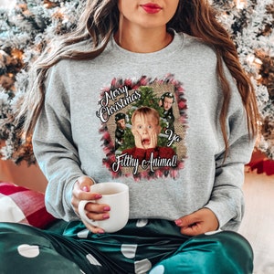 Home Alone Sweatshirt, Merry Christmas Sweater, Christmas Party Sweatershirt, Christmas Movie Sweater, Kevin McCallister Sweater