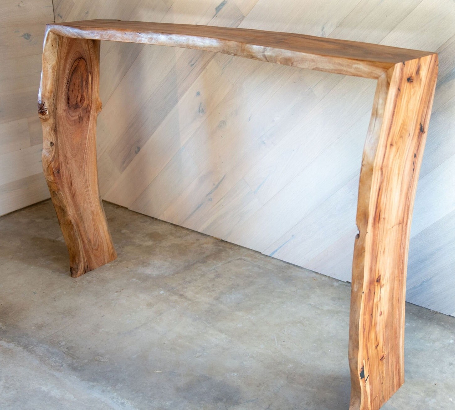 Live Edge Waterfall Bar Table — Jonestead Woodcraft