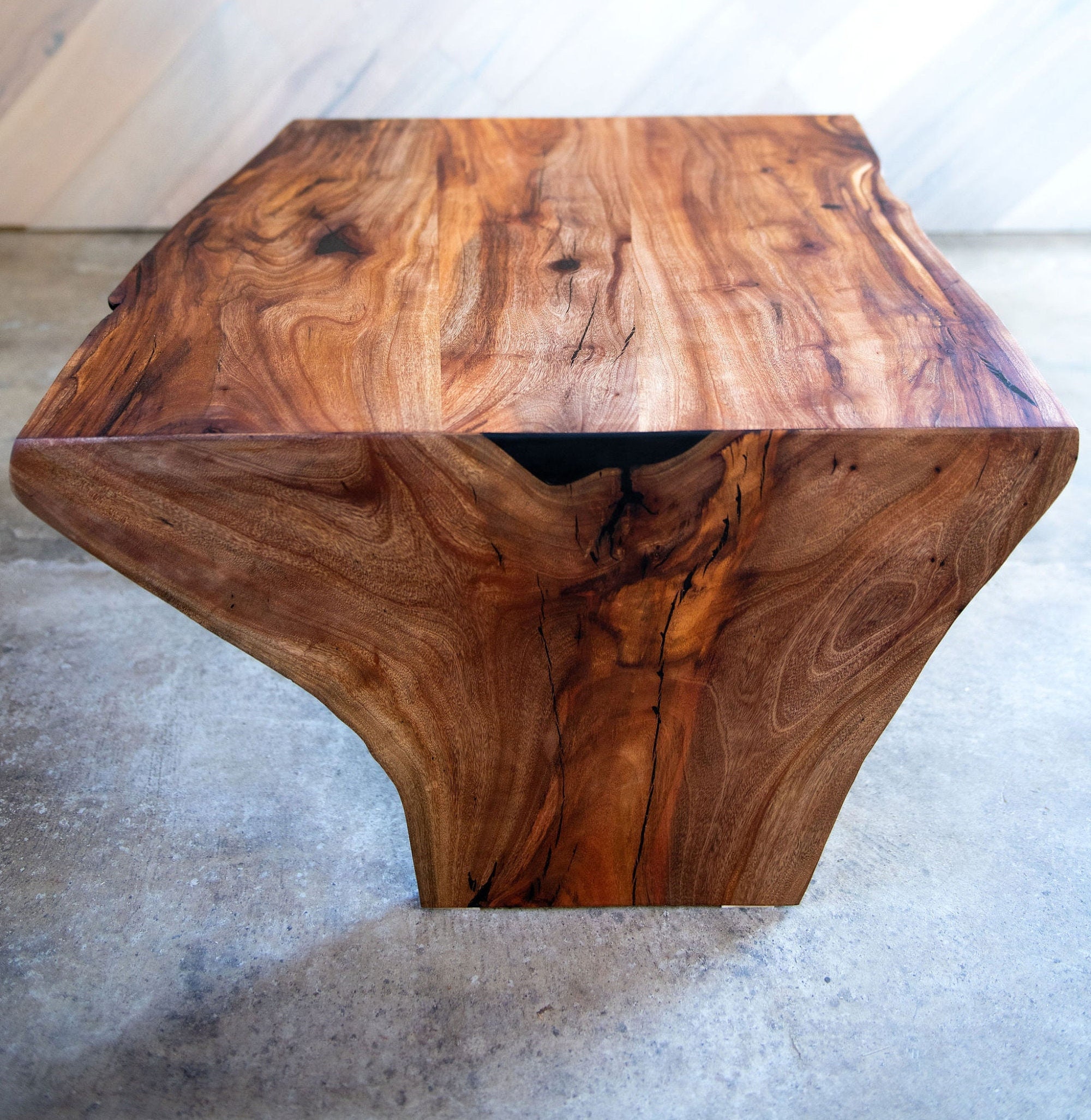 Live Edge Waterfall Bar Table — Jonestead Woodcraft