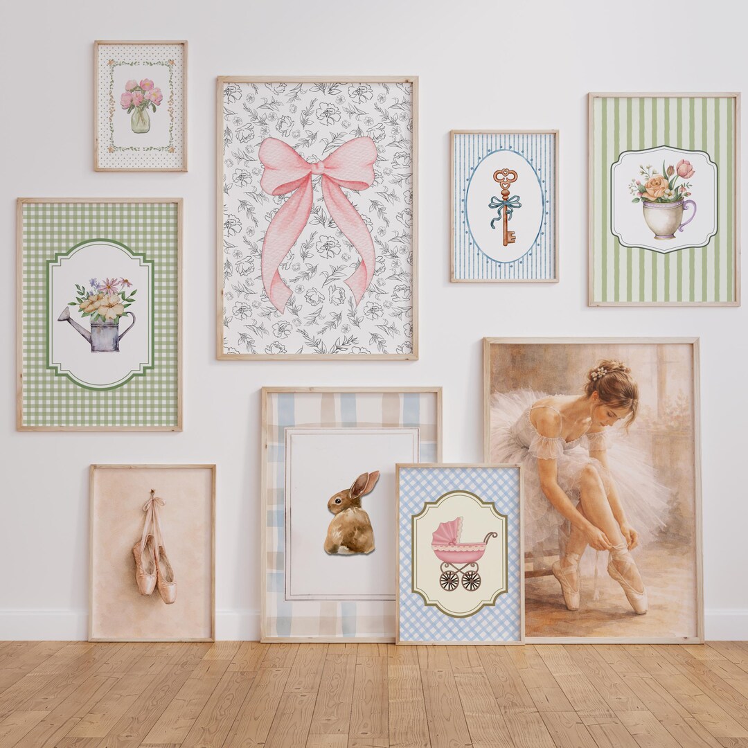 Cottagecore Gallery Wall Art for Girls Nursery Printable Set of 36 - Etsy