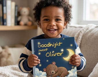 Buonanotte dolce piccolo/a - Libro personalizzato per neonati - Regalo per baby shower - Libro per bambini personalizzato con nome personalizzato