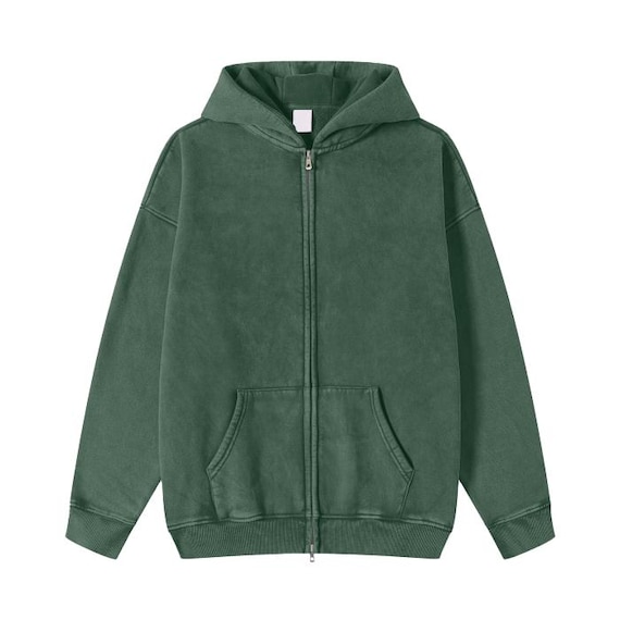 Bat Wings Acid Washed Zip Fleece Hoodie Jacket, Gothic Bat