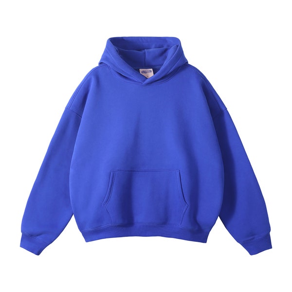 Oversized Solid Color Fleece Hoodie,Dropped Shoulder HEAVY-WEIGHT HOOD,Unisex Streetwear Sweatshirt,Trendy Aesthetic Thick Hooded Sweatshirt