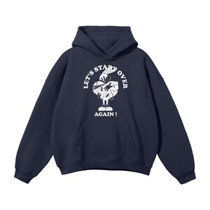 Sudadera con capucha de vellón con dibujos animados retro de conejo, hombros caídos, sudadera unisex de gran tamaño, sudadera con capucha Y2K con cita estética positiva