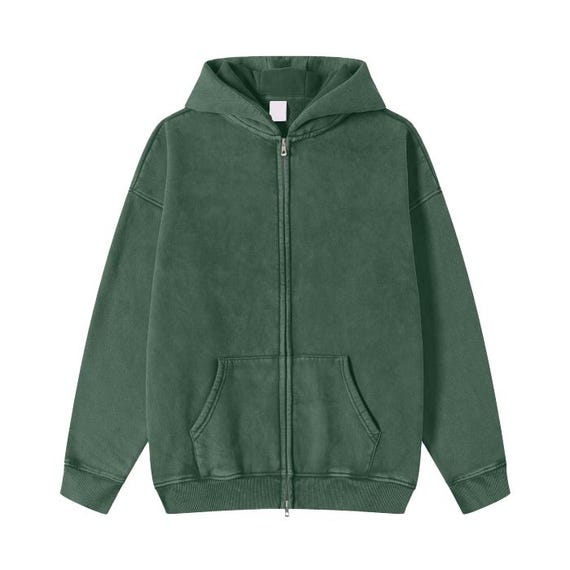 国内で当店のみ DARKFOG - Washed Paint Print Zip Up Hoodie Streetwear Acid Washed Zip Fleece Hoodie Jacket, 360 GMS