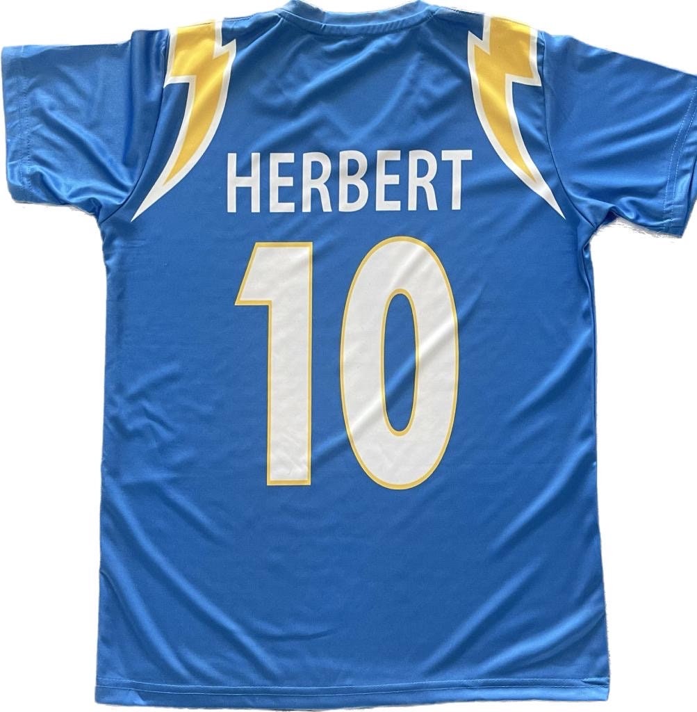 San Diego Chargers Justin Herbert Autographed Dark Blue Nike Twill Jersey Size L