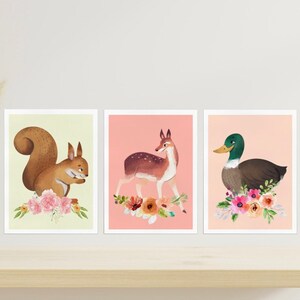 Woodland Creatures Wall Art Nursery Decor ~ Printable Digital Download