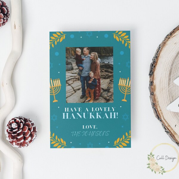 Happy Hanukkah Photo Card, Hanukkah Card, Printable Holidays Card, Hanukkah Photo Card, Holidays Card, Hanukkah Editable Card