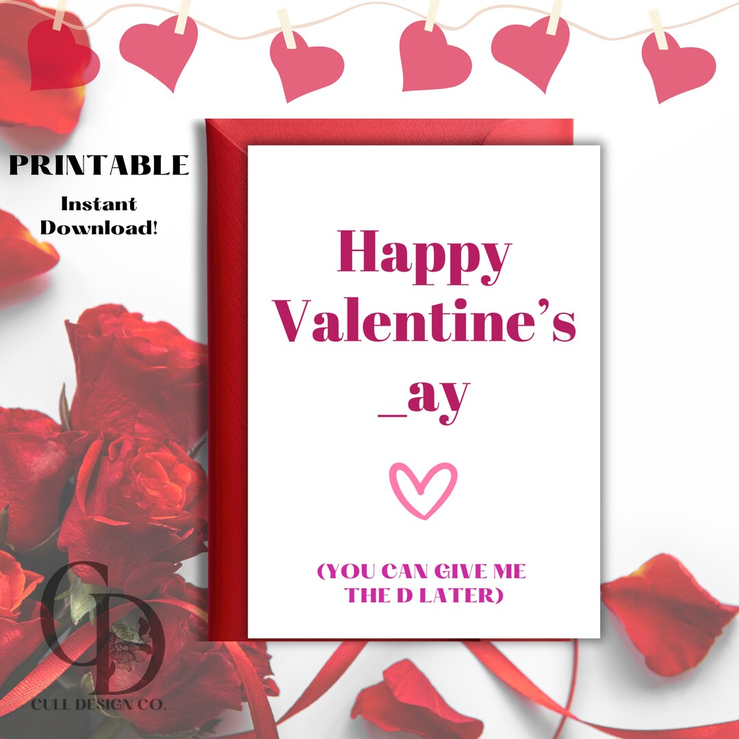 Printable Valentines Day Card For Him Boyfriend Husband Digital Download Adult Valentine s Day