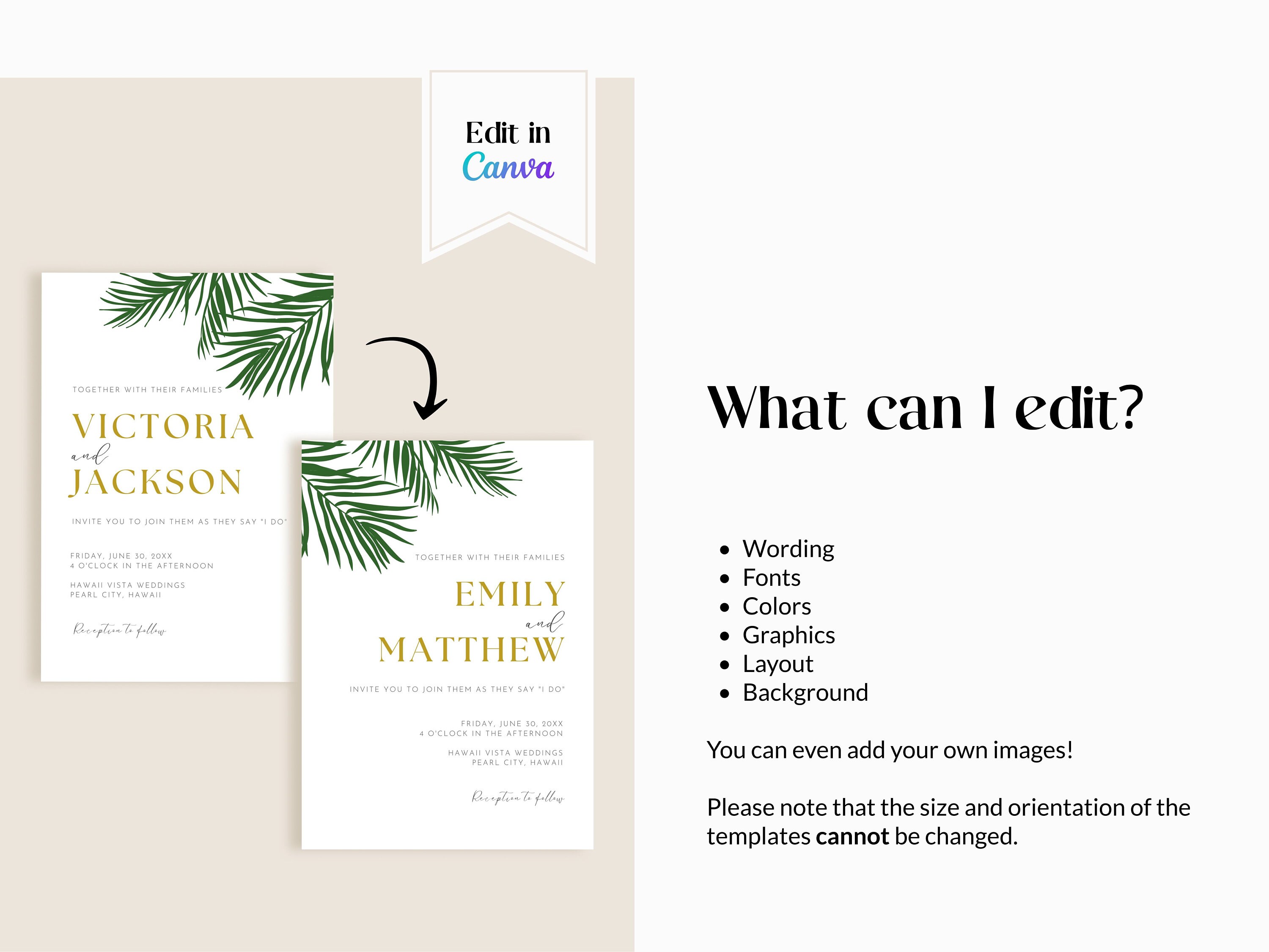 Tropical Wedding Invitation Templates Palm Leaf Wedding Invitation Tropical Wedding Invitation Templates Palm Leaf Wedding Invitation
