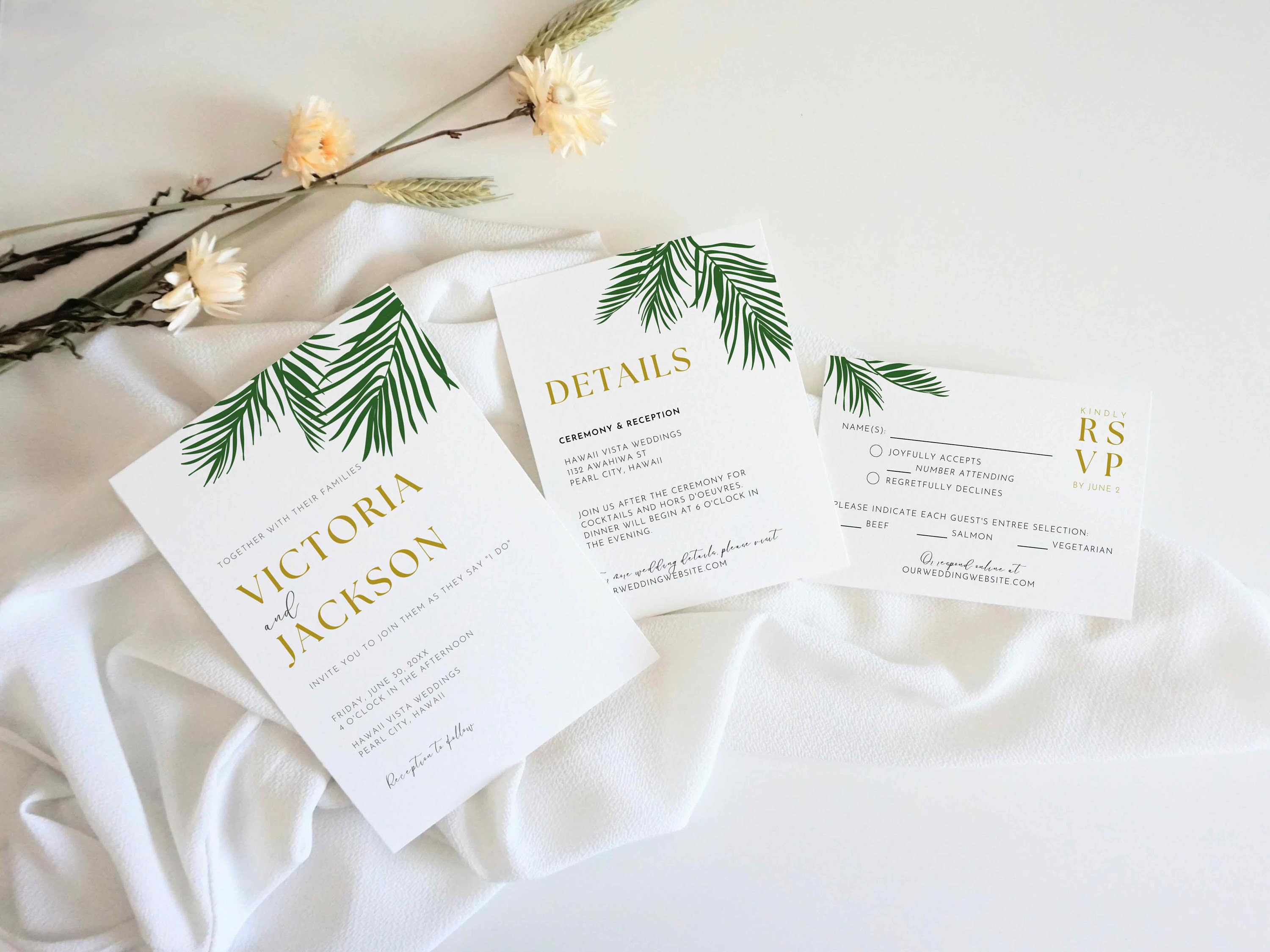 Tropical Wedding Invitation Templates Palm Leaf Wedding Invitation Tropical Wedding Invitation Templates Palm Leaf Wedding Invitation